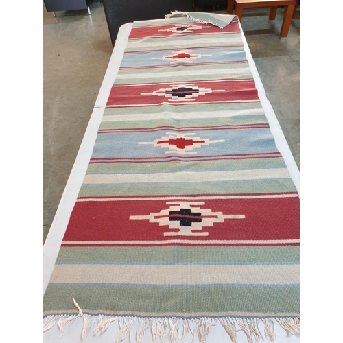 240 - Hand Woven Woolen Rug / Runner (Approx 65 x 180cm) and Woolen Rug (Approx 180 x 120cm)