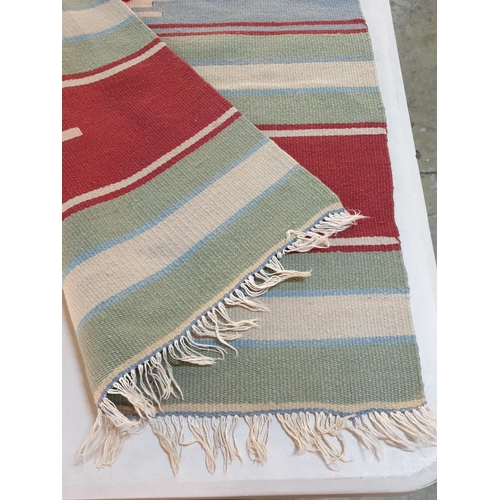 240 - Hand Woven Woolen Rug / Runner (Approx 65 x 180cm) and Woolen Rug (Approx 180 x 120cm)