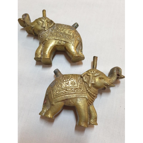 245 - Collection of 4 x Vintage Brass Indian Elephant Figure, Fittings