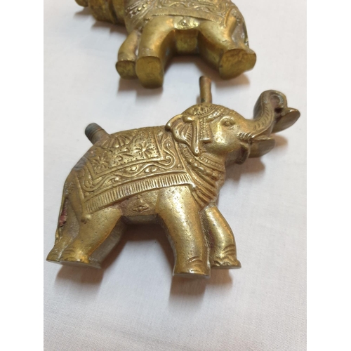 245 - Collection of 4 x Vintage Brass Indian Elephant Figure, Fittings