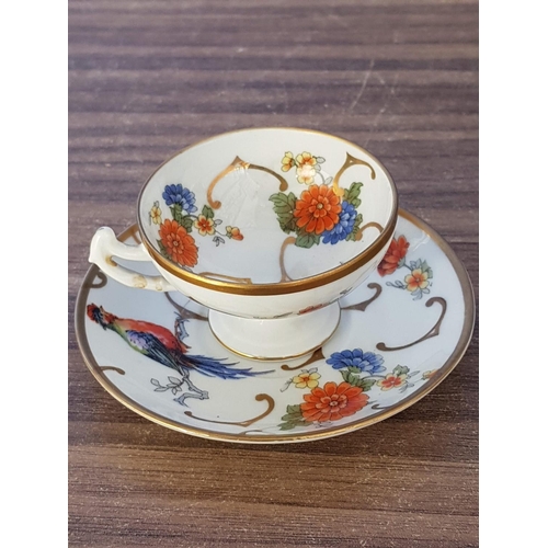 579 - Beyer & Bock Porcelain Coffee Cup with Saucer Together with Chinese Pattern and Large Trinket Box wi... 