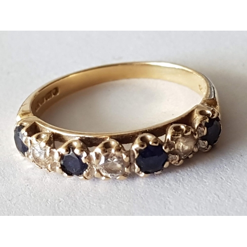 64 - Ladies 14ct Gold Ring with Blue / Clear Stone, Total Weight 2.3gr