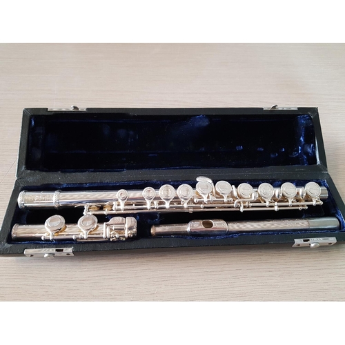 213 - Trevor J. James TJ10 XII 20351 Student Flute in Purple Liner Wooden Case in Black Colour