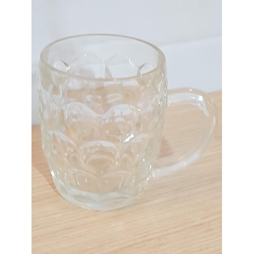 400 - Collection of 6 x Big and 1 x Small Traditional Glass Beer Mugs, Also Known as Dimpled Beer Tankard