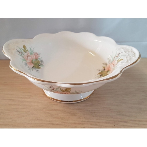 527 - Ceramic Vintage Style Wash Bowl with Pitcher White with Floral Pattern (Bowl Ø24.5cm x H:10cm / Pitc... 