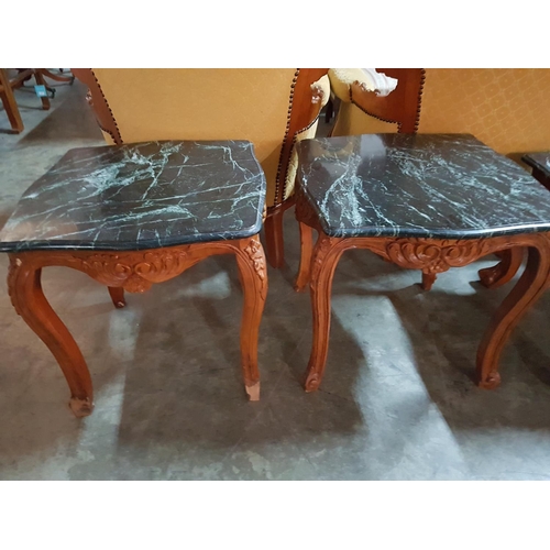 125 - Classical Style Coffee Table Set; Coffee Table (96 x 72 x 50cm) and 2 x Side Tables (59 x 60 x 58cm ... 