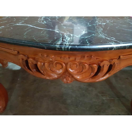 125 - Classical Style Coffee Table Set; Coffee Table (96 x 72 x 50cm) and 2 x Side Tables (59 x 60 x 58cm ... 