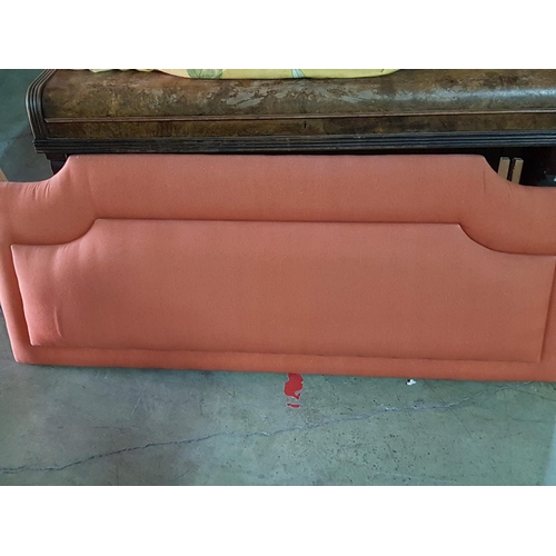 360 - Orange Fabric Upholstery Bed Head Board with Made to Measure Cover (Approx. 154 x 66cm, Will Fit Kin... 