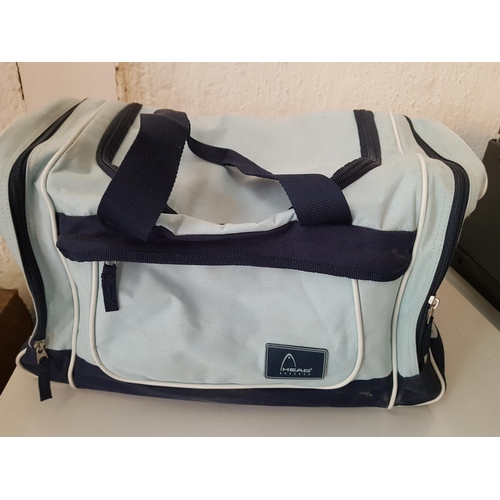 575 - 2 x Small Shoulder Travel Bags (Navy Blue and Light Blue / Navy Blue)