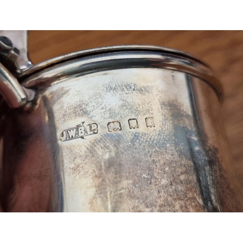 103 - A Sterling Silver Condiment Set, 3-Piece, Two with Cobalt Blue Glass Liners, (Approx. Sifter H: 8cm,... 