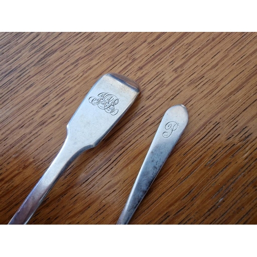 106 - Antique Sterling Silver Spoon and 2-Prong Fork (Approx. L: 10.5cm, Total Weight 22.6g), (2)