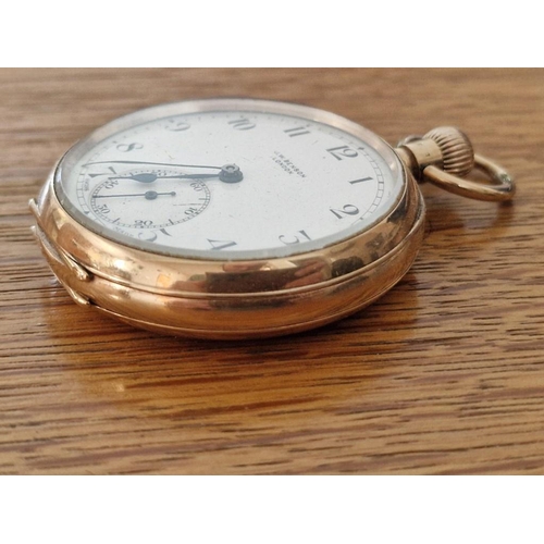 114 - Antique 9ct Gold Benson Open Face Pocket Watch, Manual Wind Adjustable Movement, Swiss Made, 17 Jewe... 