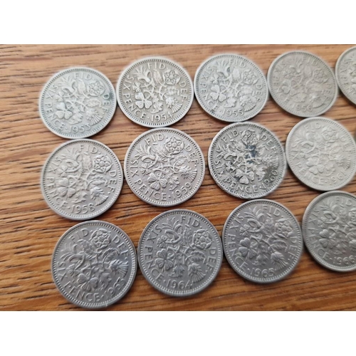 121 - British Coin Collection. Set of Queen Elizabeth II Sixpence Coins, Consecutive Date Run from 1953 (C... 