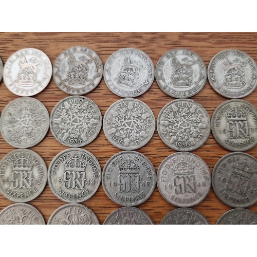 123 - British Coin Collection. Set of Sixpence Coins, Consecutive Date Run from 1920 to 1967 (Last Year of... 