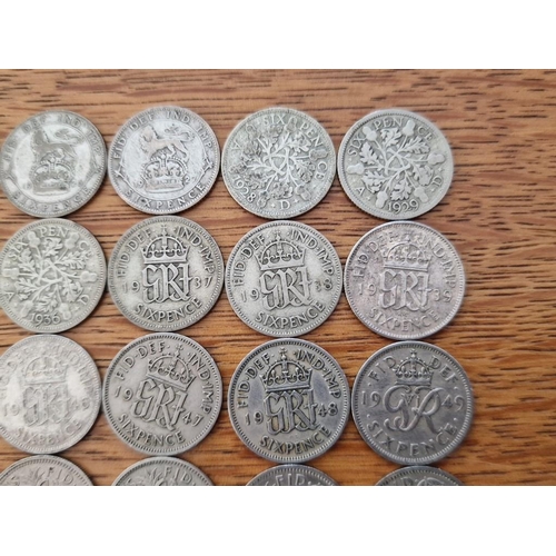 123 - British Coin Collection. Set of Sixpence Coins, Consecutive Date Run from 1920 to 1967 (Last Year of... 