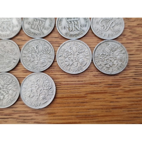 123 - British Coin Collection. Set of Sixpence Coins, Consecutive Date Run from 1920 to 1967 (Last Year of... 