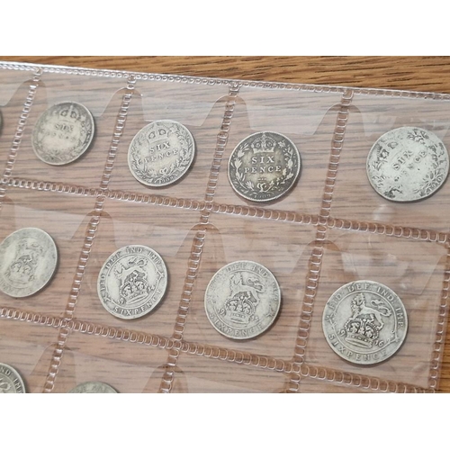 124 - British Coin Collection. Set of Silver Sixpence Coins, Consecutive Date Run from 1906 to 1946, (41 Y... 