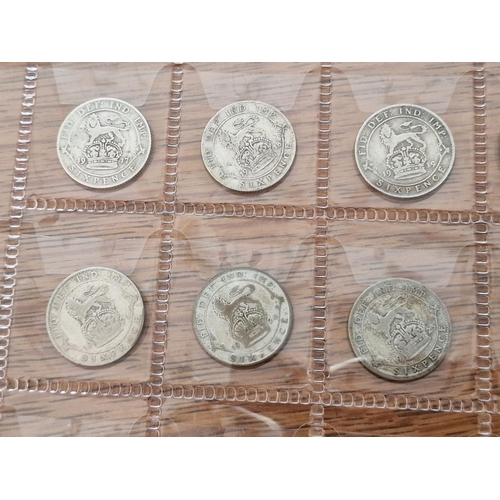 124 - British Coin Collection. Set of Silver Sixpence Coins, Consecutive Date Run from 1906 to 1946, (41 Y... 