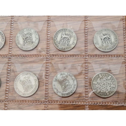 124 - British Coin Collection. Set of Silver Sixpence Coins, Consecutive Date Run from 1906 to 1946, (41 Y... 