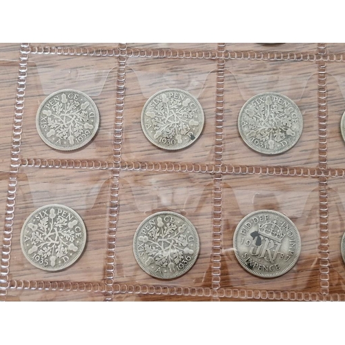 124 - British Coin Collection. Set of Silver Sixpence Coins, Consecutive Date Run from 1906 to 1946, (41 Y... 