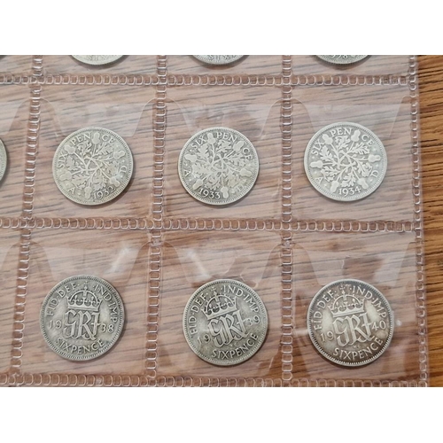 124 - British Coin Collection. Set of Silver Sixpence Coins, Consecutive Date Run from 1906 to 1946, (41 Y... 