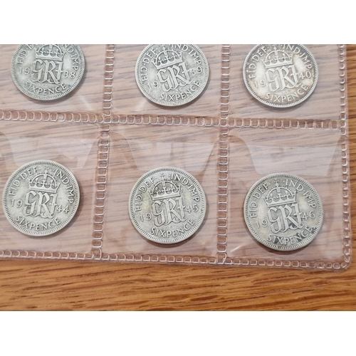 124 - British Coin Collection. Set of Silver Sixpence Coins, Consecutive Date Run from 1906 to 1946, (41 Y... 