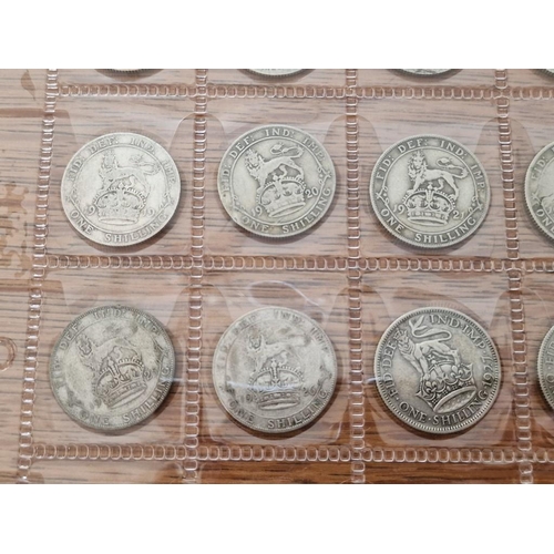 125 - British Coin Collection. Set of Silver One Shilling Coins, Consecutive Date Run from 1906 to 1951, (... 