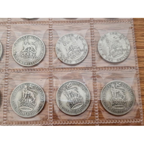 125 - British Coin Collection. Set of Silver One Shilling Coins, Consecutive Date Run from 1906 to 1951, (... 