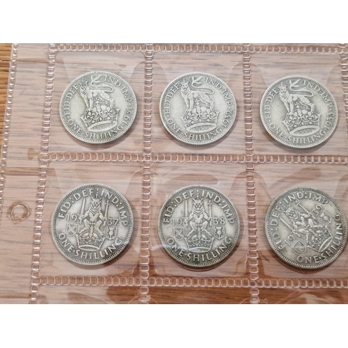 125 - British Coin Collection. Set of Silver One Shilling Coins, Consecutive Date Run from 1906 to 1951, (... 