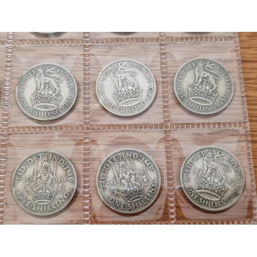 125 - British Coin Collection. Set of Silver One Shilling Coins, Consecutive Date Run from 1906 to 1951, (... 