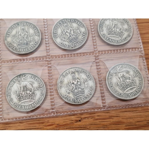 125 - British Coin Collection. Set of Silver One Shilling Coins, Consecutive Date Run from 1906 to 1951, (... 