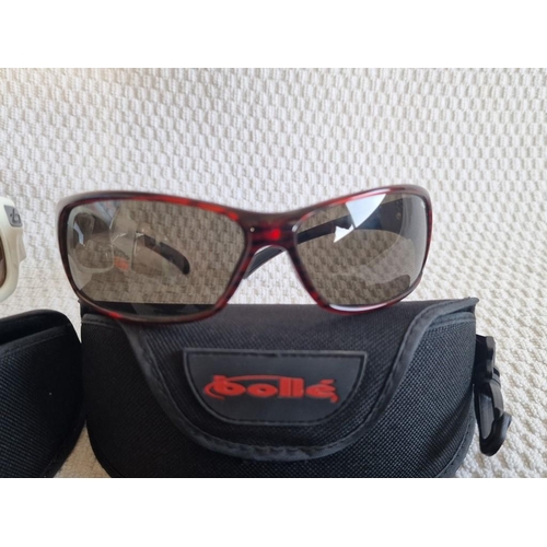 54 - 3 x Pairs of BOLLE Sunglasses with Cases, Unused, (3)