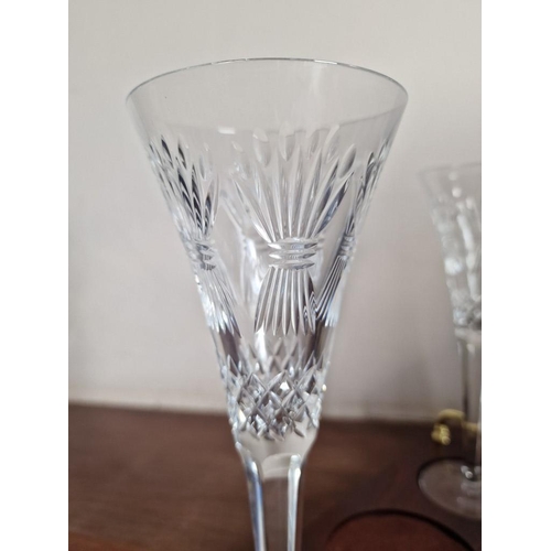 99 - Waterford Crystal 'The Millennium Collection', Pair of Irish Crystal Champagne Flutes in Original Bo... 