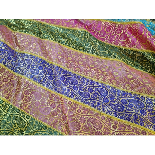 186 - Large Decorative Far Eastern Style Colourfull Bed Cover, (Approx. 260 x 218cm)