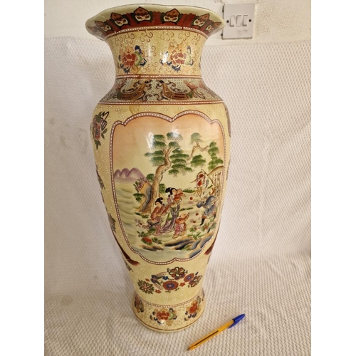 189 - Large Decorative Chinese Vase / Umbrella or Stick Stand, (Approx. H: 62cm, Ø: 24cm)