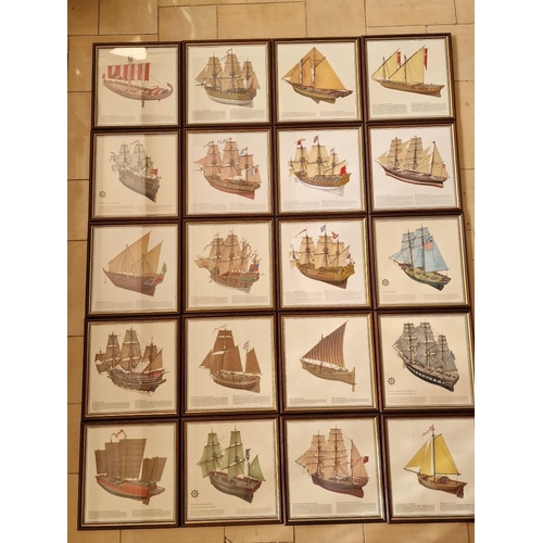 192 - Set / Collection of 20 x Framed Boat Pictures by 'Uwe Jarchow / Andres', (Approx. 30 x 30cm), (20)