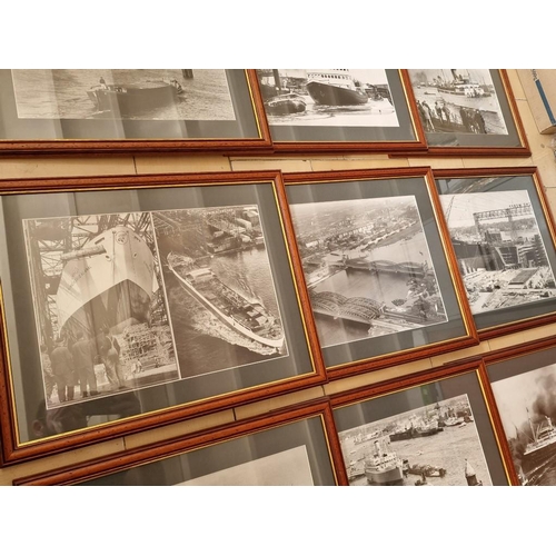 194 - Set / Collection of 10 x Mounted & Framed Black & White Photos or Prints of Vintage / Early Boats, S... 