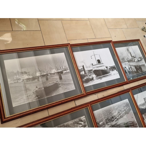 194 - Set / Collection of 10 x Mounted & Framed Black & White Photos or Prints of Vintage / Early Boats, S... 