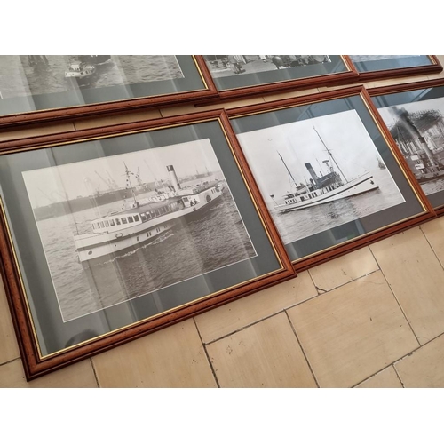 195 - Set / Collection of 10 x Mounted & Framed Black & White Photos or Prints of Vintage / Early Boats, S... 