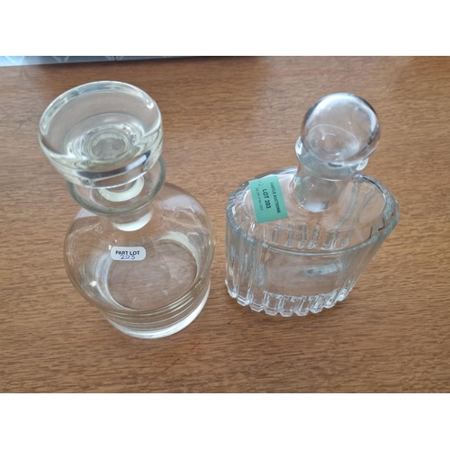 203 - 2 x Glass Decanters with Stoppers, (2)