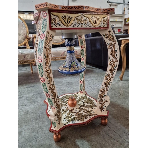 217 - Hand Made Special Shisha / Hookah Inhale Table, Highly Decorated, (Approx. 40 x 40 x 70cm)