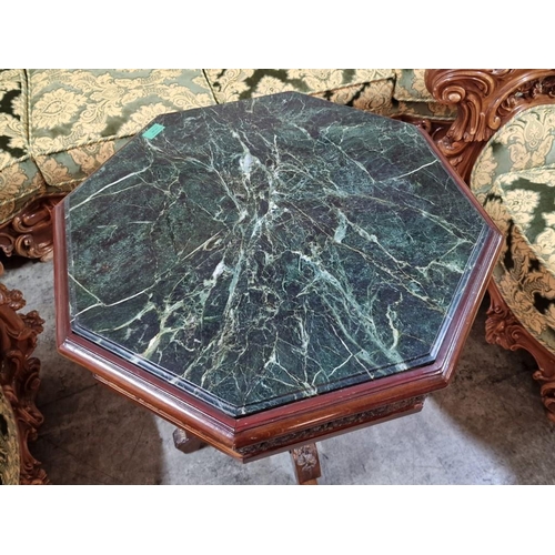 226 - Classical Style Table with Hexagonal Shaped Marble Top, Pedestal Leg with Decorative Metal Work, (Ap... 