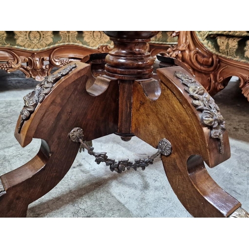 226 - Classical Style Table with Hexagonal Shaped Marble Top, Pedestal Leg with Decorative Metal Work, (Ap... 