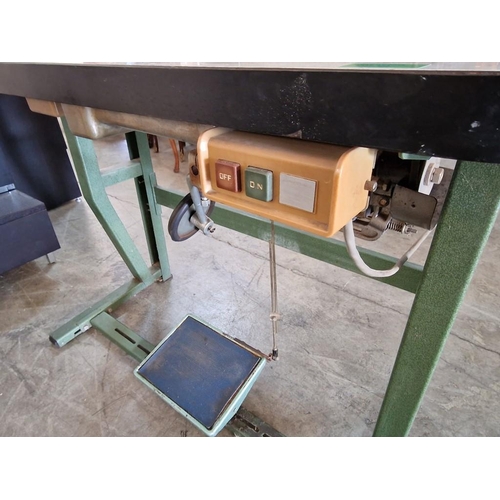 321 - Juki DDL-555 Industrial Sewing Machine on Table with Foot Pedal