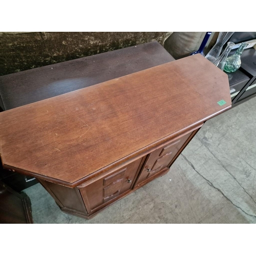 342 - Dark Wood Console / Hall Unit with Drawer Over Double Cupboard, (Approx. 100 x 35 x 84cm)