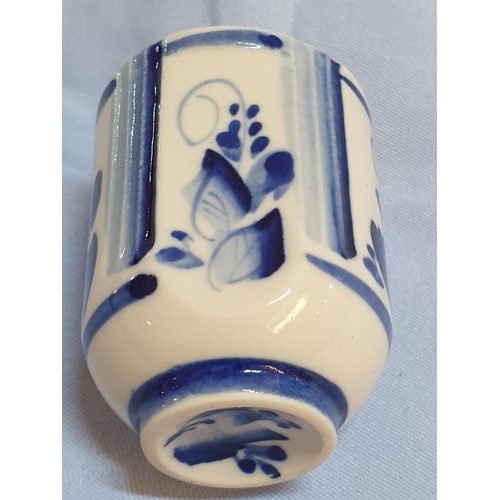 177 - G2HEL Russian Vodka in Hand Painted Cobalt Blue White Porcelain Decanter with Shot Glass (GOST 12712... 