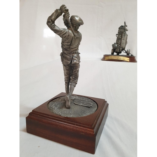 246 - 2 x Golf Trophy's, (1 x A/F, H:20cm and H:16cm), (2)