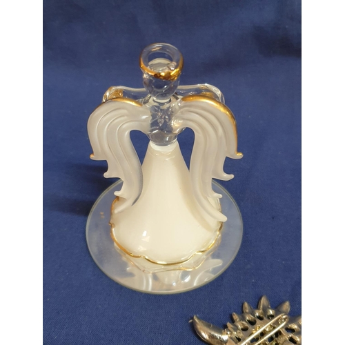 261 - Collection of Little Treasures; Pair of Murano Glass Style Swans Figurines, Glass Dolphin 