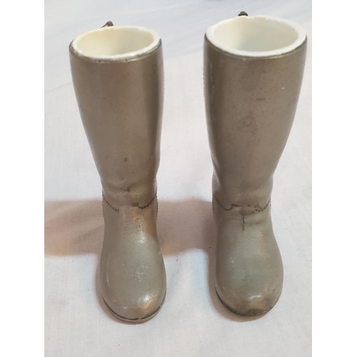 325 - Pair of Silver Plated Boots Ornament (H:9cm each)