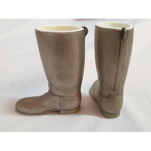 325 - Pair of Silver Plated Boots Ornament (H:9cm each)